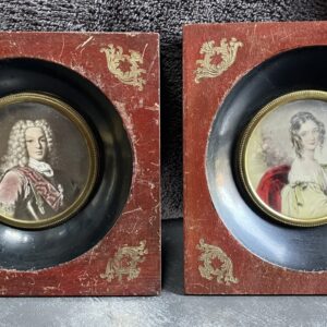 Pair of Framed 18th Century Georgian Miniature Portraits