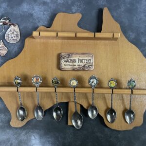 Australian Swagman Pottery Display Piece with Spoons