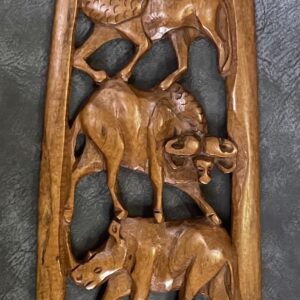 Hand-Carved Wooden African Wildlife Wall-Hanging Ornament
