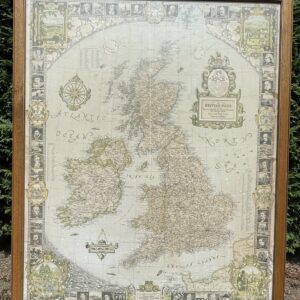 Large Framed National Geographic Magazine 1930’s Map of British Isles