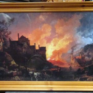 Large Pine Framed Science Museum Print by Philip James de Loutherbourg