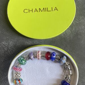 Chamilia Silver Charm Bracelet with 25 Charms incl. Murano