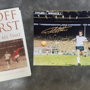 Geoff Hurst 1966 And All That Signed Hardback Book Plus Autographed World Cup Photograph