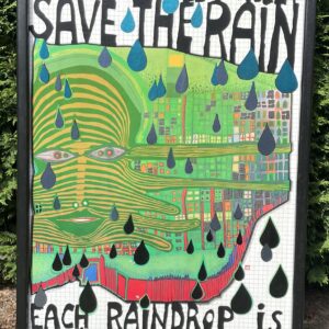 Hundertwasser Save The Rain Framed Original Poster 1983
