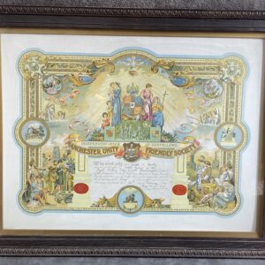 Large Framed 1926 Masonic Certificate