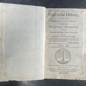Universal History of Time Vol XX 1748