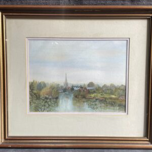 Lovely Framed and Glazed Gouache Print of Marlow