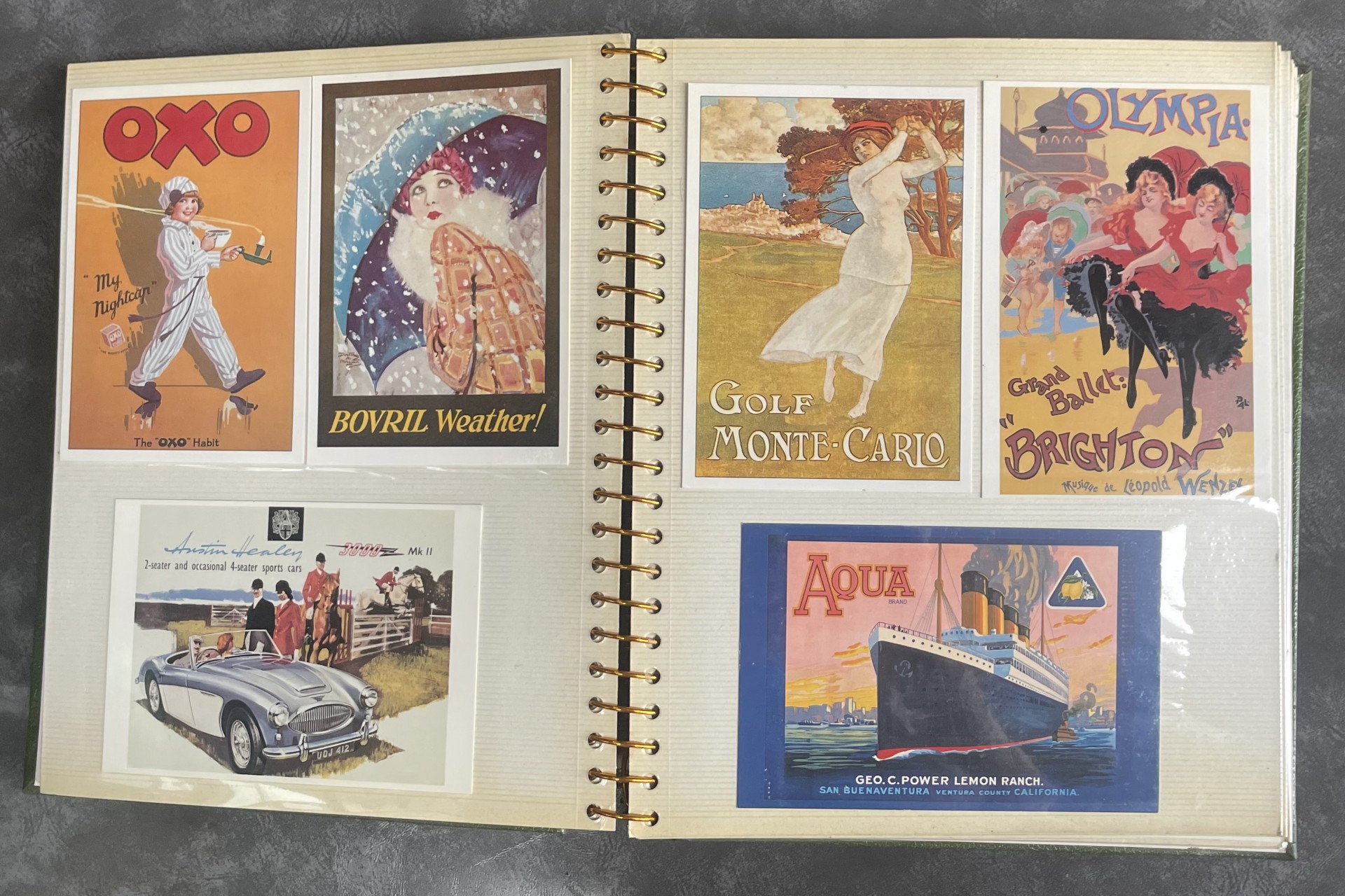 Photo Album of Reproduction Vintage Advertising / Disney / Alice in Wonderland etc. Postcards - Image 4