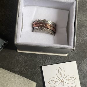 925 Sterling Silver Energy Stone Poppy Ring Size W