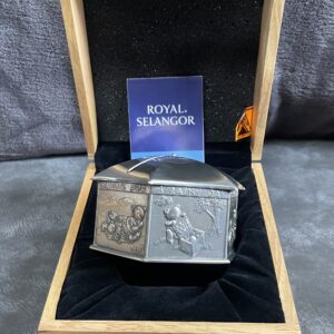 Royal Selangor 'Saving for A Rainy Day' Child’s Money Box in Deluxe Wooden Velvet Box