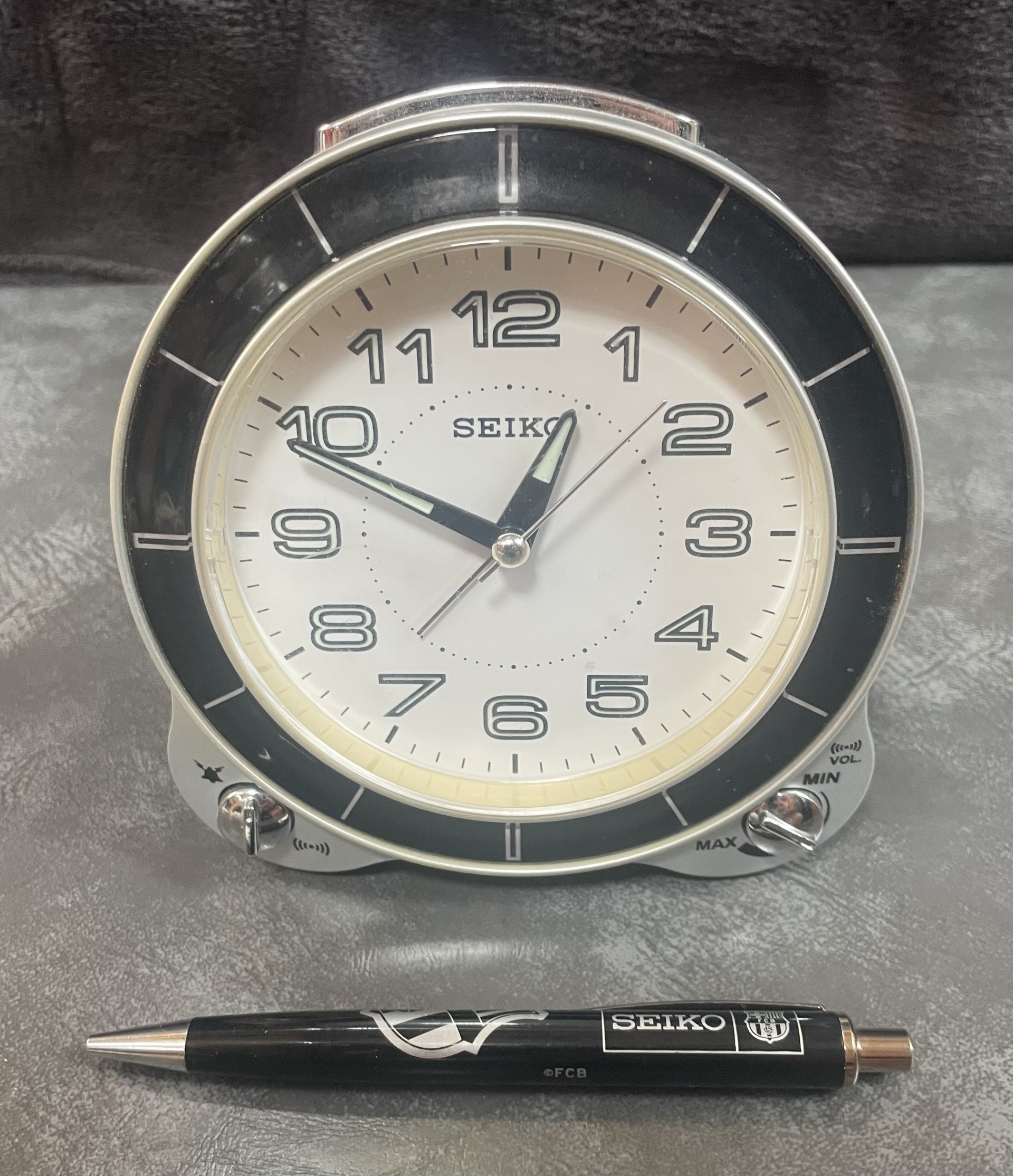 Seiko FC Barcelona Limited Edition Ballpoint Pen and Alarm Clock