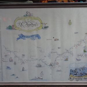 Large Detailed Framed Map of Shipwrecks 1673-1972