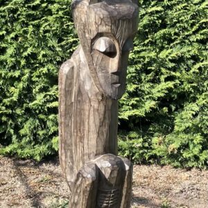 5ft Tall Hand-Carved Wooden Tribal African Totem Pole