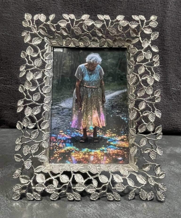 Rainbow Innocence Granny Photo Print in Silver Frame