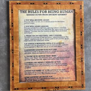 The Rules for Being Human 10x8 Photo Print in Addison Ross Star Marquetry Frame