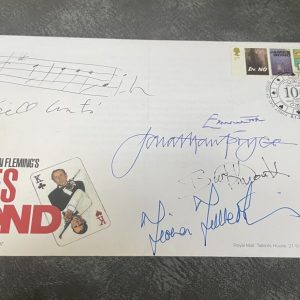 James Bond 007 First Day Cover Multi-Signed by Actors w/ COA