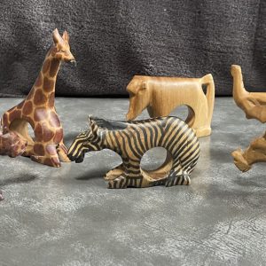 Hand-Carved African Wildlife Napkin Rings