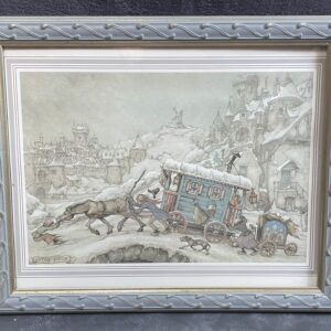 Framed Winter Travelling Anton Pieck Print