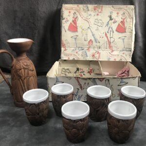 Regalate Cristallo Ceramic Jug & Goblet Set from Italy circa 1960's/70's