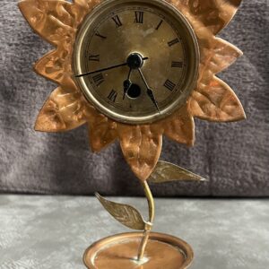 Copper Sunflower Quartz Table Clock