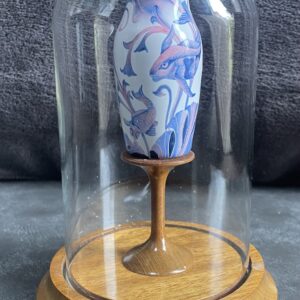 Moorcroft 3” Hesperian Carp Vase (24/200) in Glass-Domed Display Case