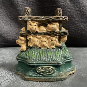 Early 20th Century Cast Iron Pigs Doorstop