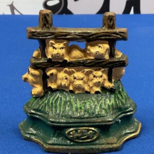 Early 20th Century Cast Iron Pigs Doorstop