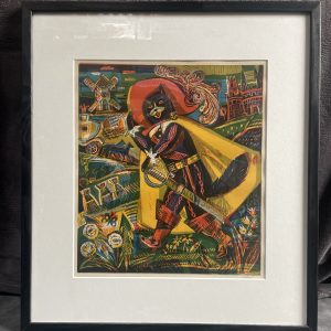 Vintage Puss in Boots Print Signed