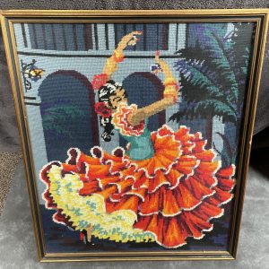 Embroidered Framed Picture of a Spanish Dancer