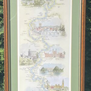 The Thames ‘The Source to the Sea’ Framed Full Colour Map by William Thomas