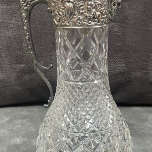 Victorian Silver Plate and Cut Glass Claret Jug