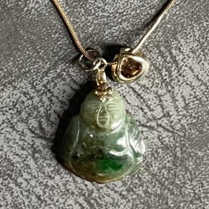 Antique Jade Calm Buddha Pendant Necklace