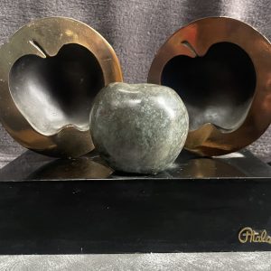 Stylish Bronze Atala Apple Sculpture