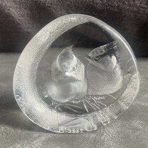 Mat Jonasson Signed & Numbered Birds Crystal Paperweight