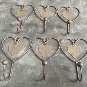 Vintage Metal Heart Coat Hooks