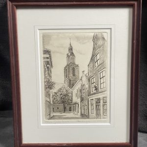 Albertus Wieringa Signed Limited Edition Etching 'Grote Kerk'