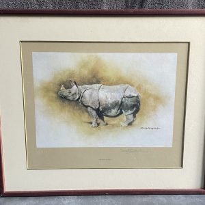 David Shephard Indian Rhino Signed Print