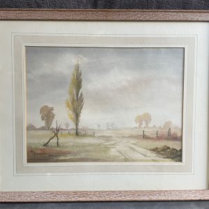 Original Watercolour Lone Poplar by R N Goodman (Royal Institute Painter) 1955
