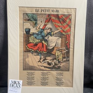 Antique Le Petit Mari Mounted Song Print