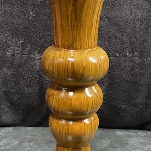Large Vintage Wooden Fluted Vase