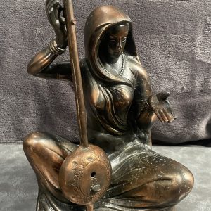 Large Bronzed Effect Metal Goddess Saraswati Figure