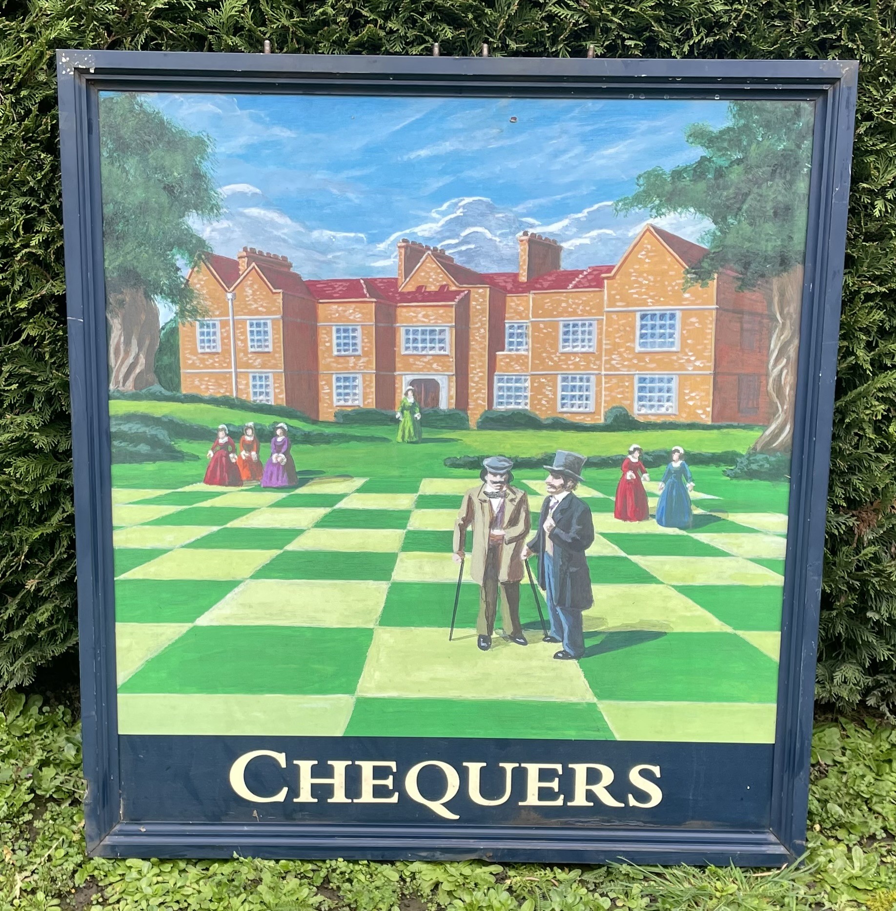 Chequers Inn - Prestwood, Bucks - Double-Sided Wooden Hanging Pub Sign Large