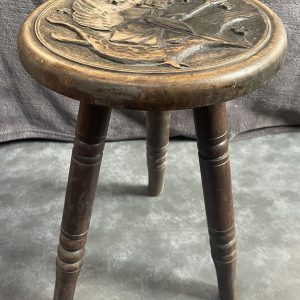 Hand-Carved Early 20th Century Wooden Witch Stool
