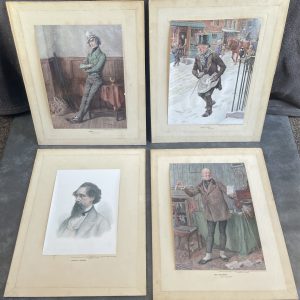 Antique Buchanan's Scotch Whisky Frank Reynolds Dickens Prints 1912