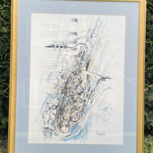 Thomas Weisenberger Signed Saxophone Framed Print