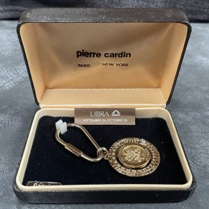 Pierre Cardin Libra Star Sign Keyring w/ Diamond Setting
